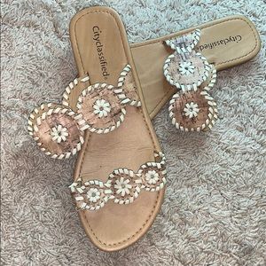 Cityclassified tan/cream/brown sandals, size 7